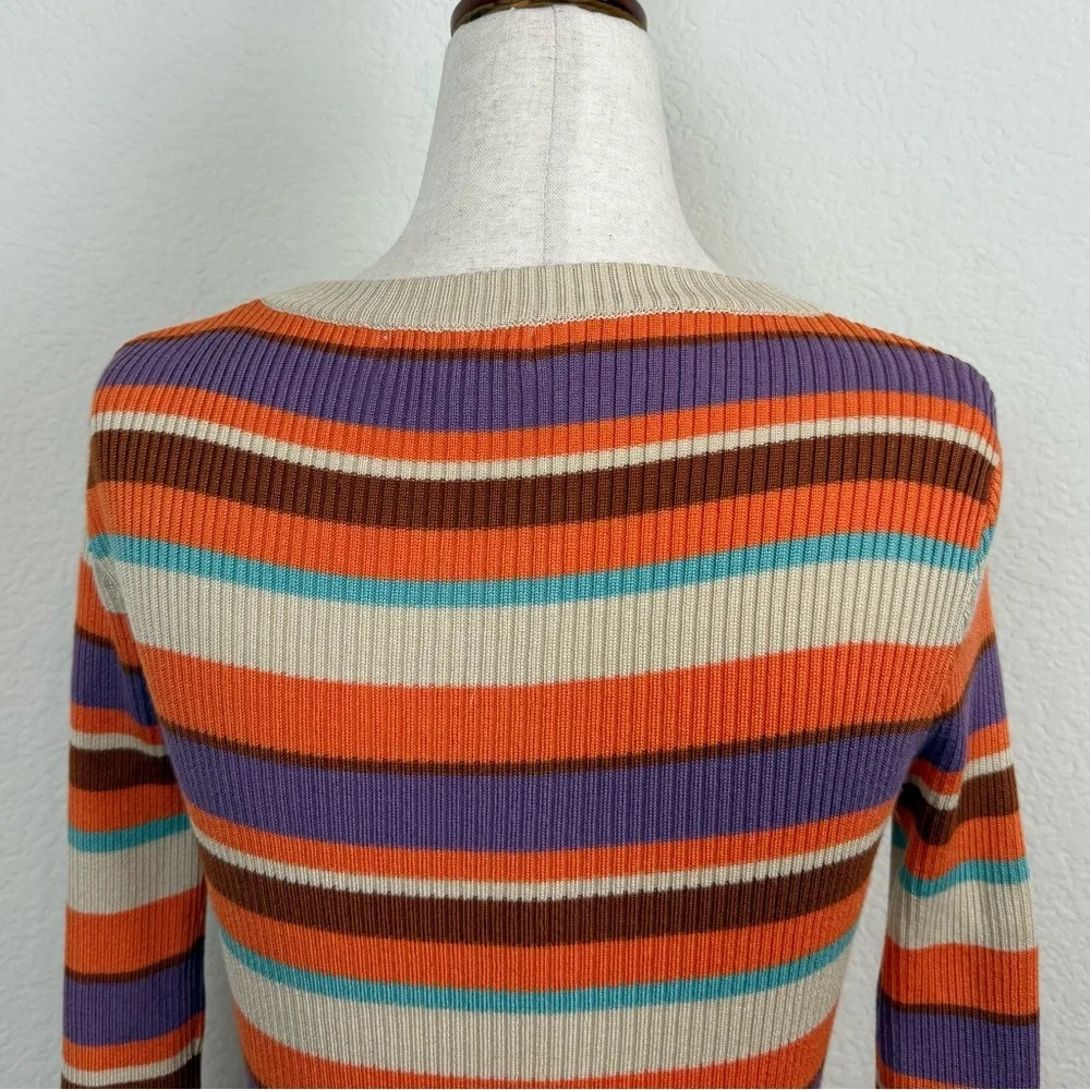VRG GRL Striped Long Sleeve Cropped Knit Top‎ - Picture 7 of 11